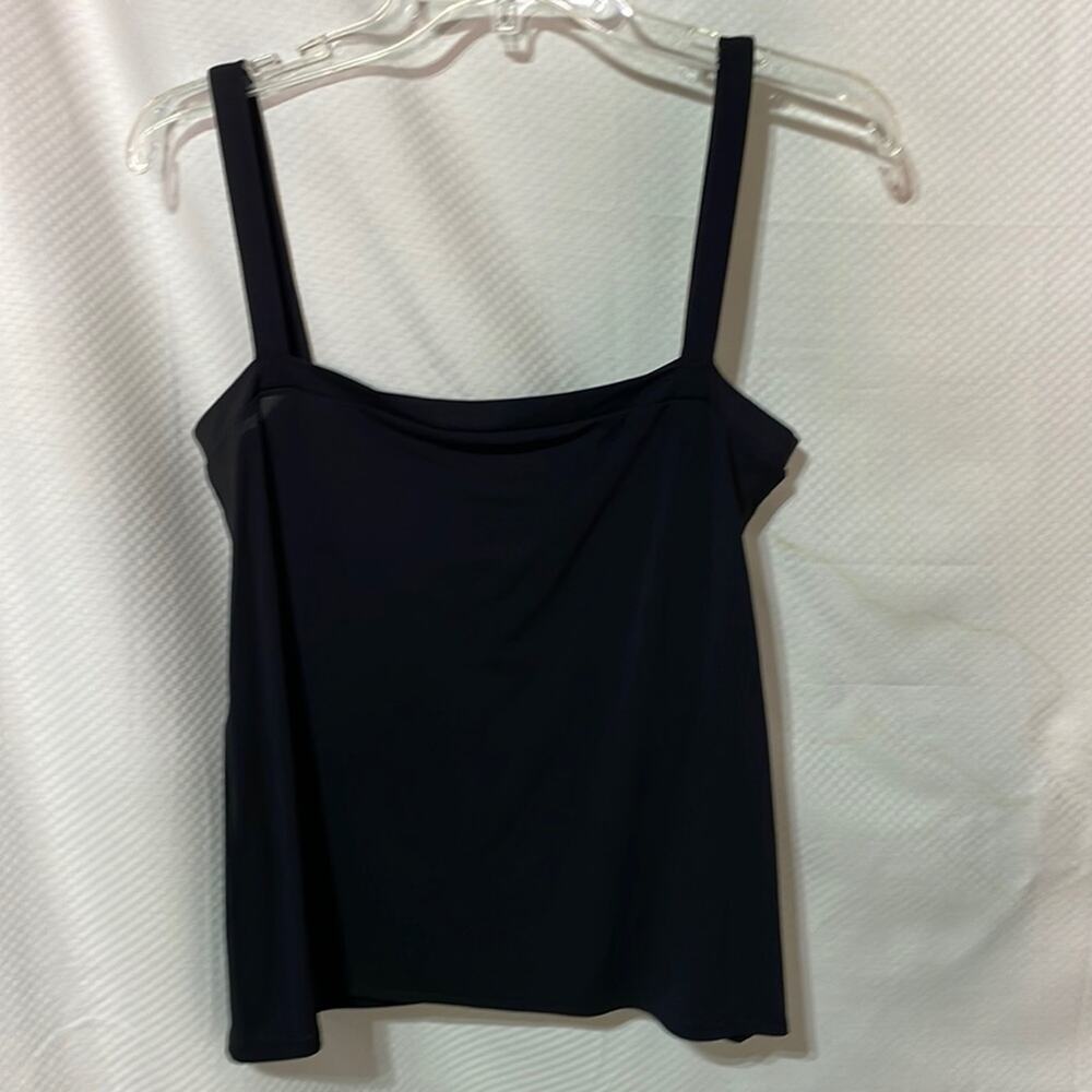 Banana Republic M black square neck tank rayon spandex blend euc worn once
